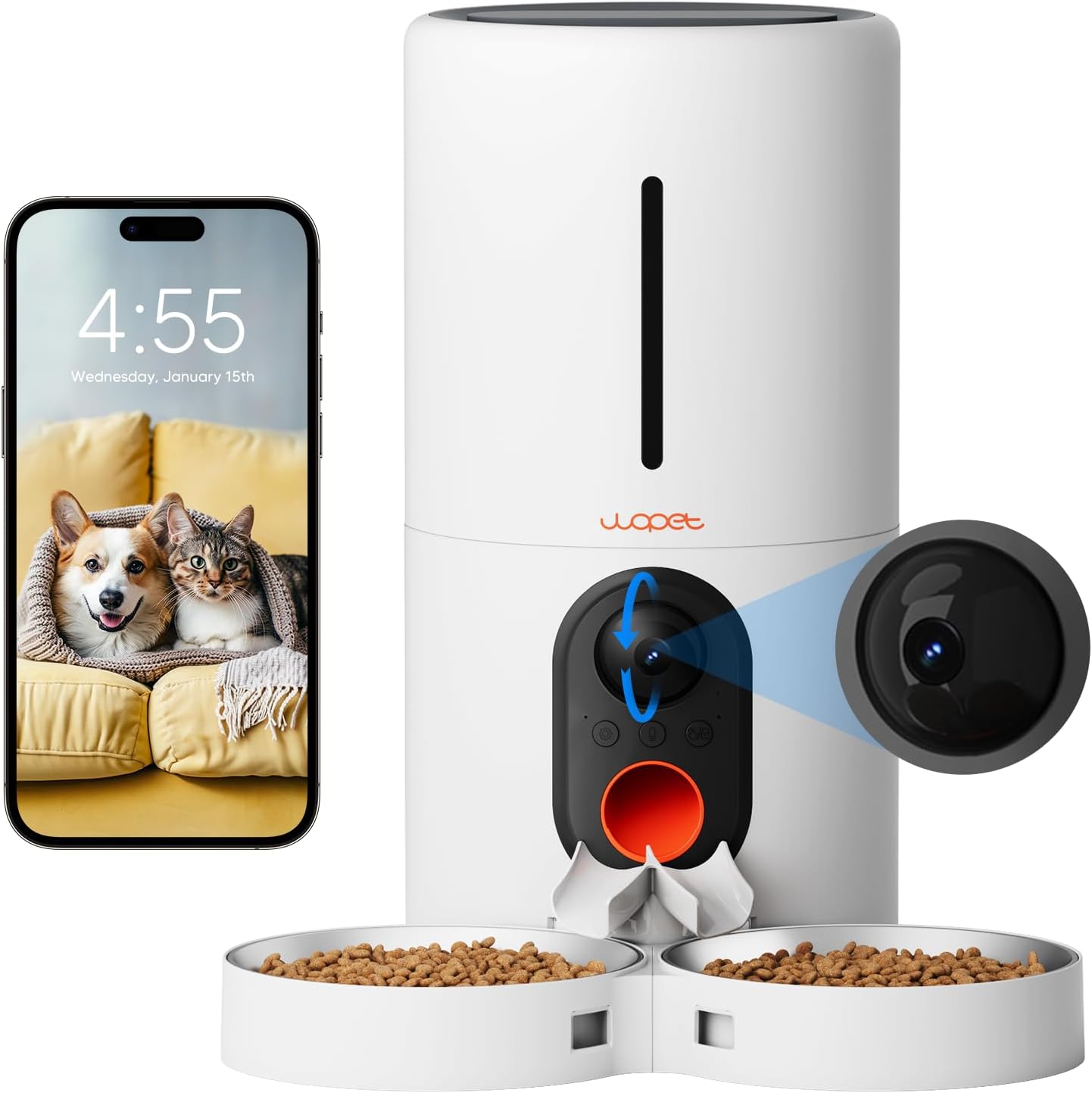 WOPET SmartFeeder Automatic Pet Feeder with Camera